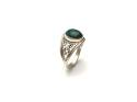 Silver Chunky Malachite Solitaire Ring