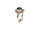 Silver Oval Emerald Solitaire Ring