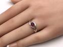 Silver Cutout Ruby Solitaire Ring