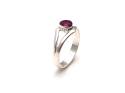 Silver Cutout Ruby Solitaire Ring