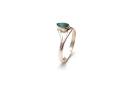 Silver Cutout Teardrop Emerald Soltaire Ring