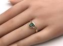 Silver Cutout Teardrop Emerald Soltaire Ring