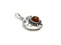 Silver Amber Smiling Moon & Sun Pendant