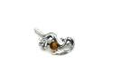 Silver Amber Oriental Dragon Pendant