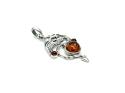 Silver Amber Dragon Pendant