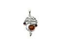 Silver Amber Dragon Pendant