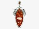 Silver Filigree Encased Amber Pendant