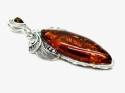 Silver Filigree Encased Amber Pendant