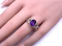 14ct Amethyst & Diamond Solitaire Ring