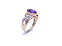 14ct Amethyst & Diamond Solitaire Ring