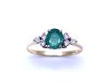 18ct Yellow Gold Emerald & Diamond Ring