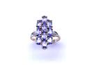 9ct Tanzanite & Diamond Cluster Ring