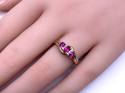 9ct Synthetic Ruby & Diamond Ring