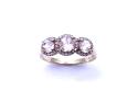 9ct Morganite & Diamond 3 Stone Ring