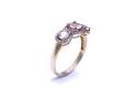 9ct Morganite & Diamond 3 Stone Ring