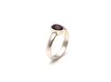 Silver Garnet Solitaire Ring