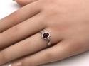 Silver Garnet Solitaire Ring