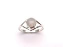 Silver Moonstone Solitaire Ring