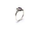 Silver Fancy Amethyst Solitaire Ring