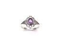 Silver Fancy Amethyst Solitaire Ring