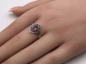 Silver Fancy Amethyst Solitaire Ring