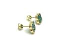 Silver Gold Plated Green Clover Stud Earrings