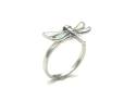 Silver White Opalique Dragonfly Ring