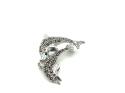 Silver Marcasite Double Dolphin Brooch