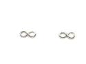 Silver Plain Infinity Stud Earrings