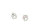 Silver Cut Out Paw Print Stud Earrings