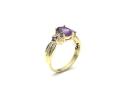 9ct Amethyst & Diamond Ring