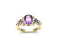 9ct Amethyst & Diamond Ring