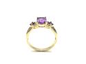 9ct Amethyst & Diamond Ring