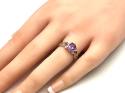 9ct Amethyst & Diamond Ring