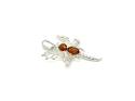 Silver Amber Dragonfly Pendant