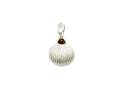 Silver Amber Scallop Shell Pendant