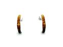 Silver Ombre Amber Half Hoop Stud Earrings