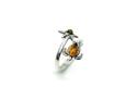 Silver Amber Turtle & Starfish Ring