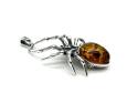 Silver Amber Spider Pendant