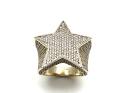 9ct Yellow Gold CZ Star Ring