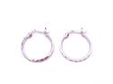 Silver Patterned Round Hoop Earrings