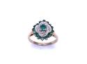 9ct Emerald & Diamond Cluster Ring