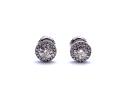 18ct White Gold Diamond Halo Earrings Est 0.70ct