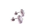 9ct White Gold Aquamarine & Diamond Stud Earrings