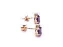 9ct Yellow Gold Amethyst & Diamond Stud Earrings