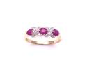 9ct Yellow Gold Ruby & Diamond Cluster Ring