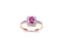 9ct Yellow Gold Ruby & Diamond Cluster Ring