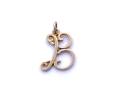 9ct Yellow Gold CZ Initial 'B' Charm