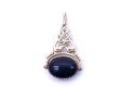 9ct Yellow Gold Onyx & Agate Pendant