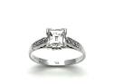 Palladium Carre Cut Diamond Ring